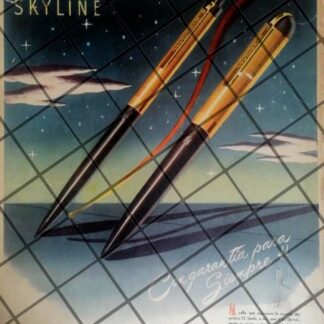 CARTEL PUBLICITARIO RETRO BOLIGRAFO EVERSHARP SKYLINE 1940