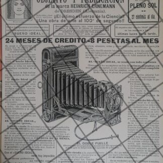 CARTEL PUBLICITARIO ANTIGUO CAMARAS HEINRICH ERNEMANN 1913 /3