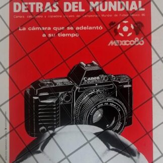 CARTEL PUBLICITARIO RETRO CANON Y COPA MUNDIAL MEXICO 86