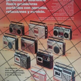 CARTEL PUBLICITARIO RETRO RADIO GRABADORAS PANASONIC 1982