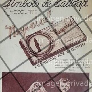 CARTEL PUBLICITARIO CHOCOLATE NUPCIAL. LA AZTECA 1953