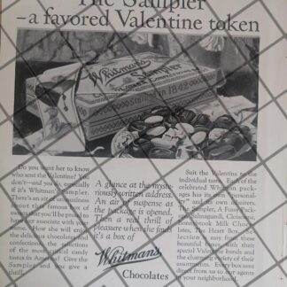 CARTEL PUBLICITARIO CHOCOLATE WHITMAN`S 1927