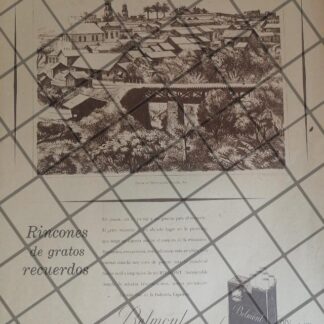 CARTEL ANTIGUO BELMONT DIB. ALBERTO BELTRAN, PUENTE HUATUSQUITO. VER