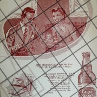 CARTEL PUBLICITARIO RETRO CERVEZA CARTA BLANCA 1962 93