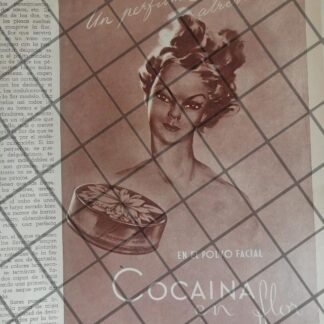 CARTEL PUBLICITARIO RETRO COSMETICO COCAINA EN FLOR /328