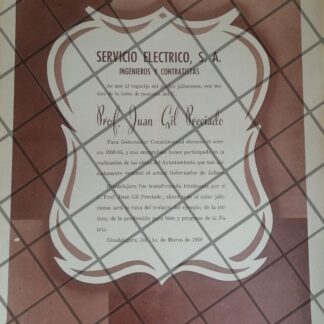 AFICHE POLITICO ANTIGUO. FELICITAN A JUAN GIL PRECIADO 1959