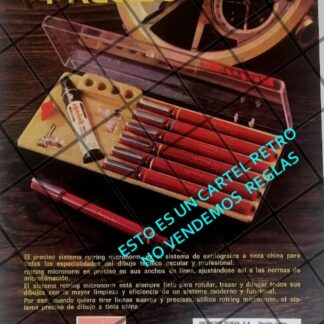 CARTEL PUBLICITARIO RETRO REGLAS ROTRING 1982 -2