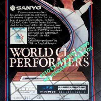CARTEL PUBLICITARIO RETRO VIDEO CASSETERA SANYO BETA 1982