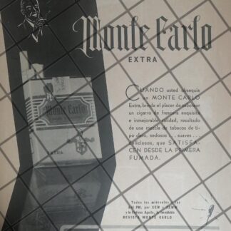CARTEL PUBLICITARIO RETRO. CIGARROS MONTECARLO 1943 /292