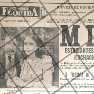 AFICHE RETRO CINE FLORIDA MONTERREY 1942 RARO