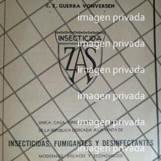 AFICHE PUBLICIDAD RETRO INSECTICIDA ZAS 1941 MONTERREY