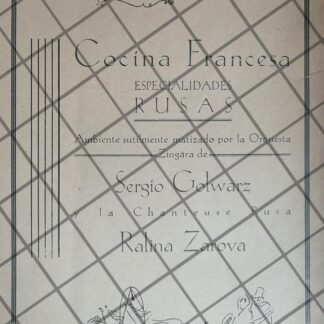 CARTEL ANTIGUO RESTAURANT MOSCU 1944 D.F /raro