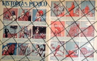 TIRA COMICA VINTAGE HISTORIA DE MEXICO 1940s HELIODORO VALLE /3