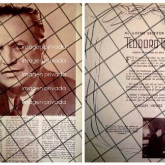 AFICHE ANTIGUO MUERE PERIODISTA TEODORO TORRES 1944