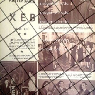 AFICHE ANTIGUO RADIO DIFUSORA XEB 22 ANIVERSARIO 1945