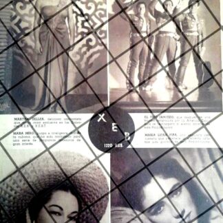 AFICHE ANTIGUO RADIO DIFUSORA X.E.B. 1945 TRIO JANITZIO