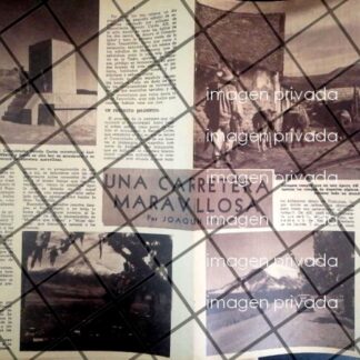 AFICHE ANTIGUO CONSTRUYEN CARRETERA MEXICO PUEBLA 1945