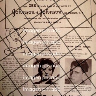 AFICHE ANTIGUO PROGRAMA DE RADIO TEATRO DEL AIRE XEB 1948