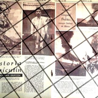 AFICHE ANTIGUO NACIMIENTO DEL VOLCAN PARICUTIN 1944