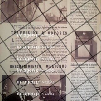 AFICHE ANTIGUO GONZALEZ CAMARENA DESCUBRE TV A COLOR 1946