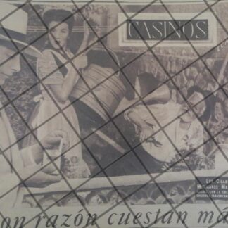 AFICHE PUBLICITARIO ANTIGUO DE CIGARROS CASINOS 1940s /297