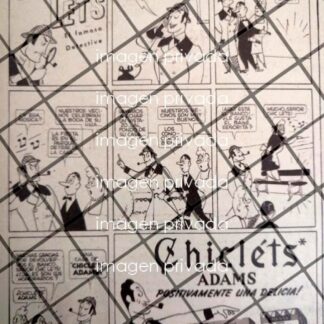CARTEL PUBLICITARIO RETRO CHICLES CHICLETS ADAMS 1948