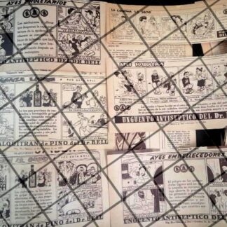 6 TIRAS COMICAS ANTIGUAS POMADA DE LA CAMPANA ETC- GERMAN BUTZE