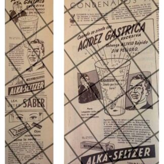 2 AFICHES PUBLICITARIOS ANTIGUOS. ALKASELTZER 1945