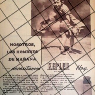 CARTEL PUBLICITARIO RETRO.  EMULSION KEPLER 1944