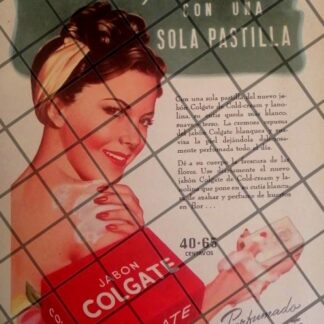 CARTEL PUBLICITARIO RETRO. JABON COLGATE 1946 /87