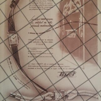 CARTEL PUBLICITARIO RETRO RELOJES TISSOT 1946