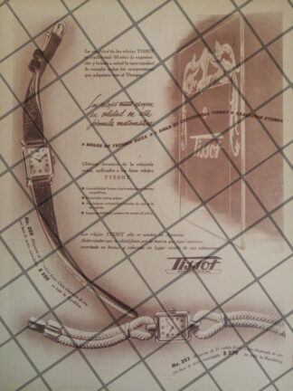 CARTEL PUBLICITARIO RETRO RELOJES TISSOT 1946