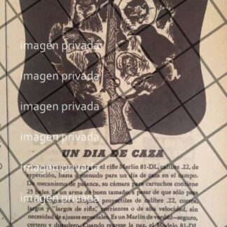 CARTEL PUBLICIDAD RETRO RIFLES MARLIN 1945 /MUY RARO