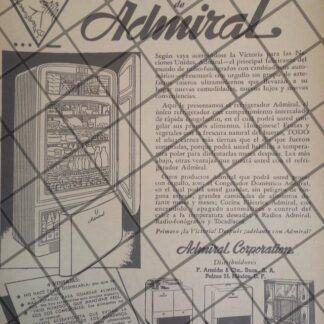 CARTEL PUBLICITARIO RETRO REFRIGERADORES ADMIRAL 1945 648