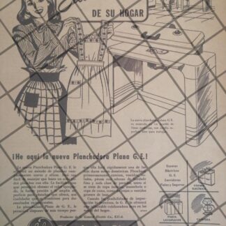 CARTEL PUBLICITARIO RETRO PLANCHA PLANA G.E 1948 646