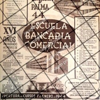 CARTEL RETRO ESCUELA BANCARIA Y COMERCIAL 1945 -E19