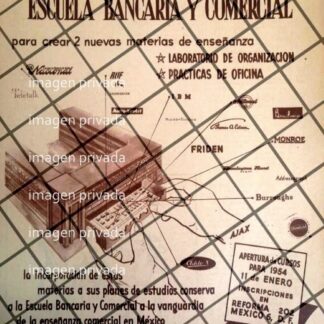 CARTEL RETRO ESCUELA BANCARIA Y COMERCIAL 1954 -E18