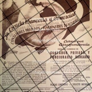 CARTEL RETRO ESCUELA BANCARIA Y COMERCIAL 1944 -E14