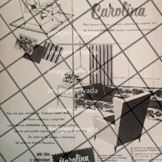 CARTEL RETRO FABRICA DE TELAS LA CAROLINA S.A 1954 E8