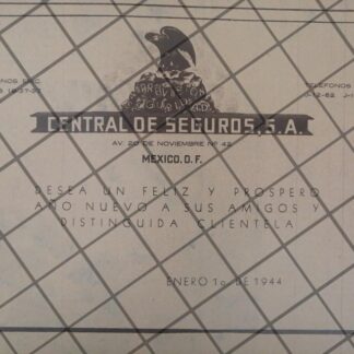 CARTEL RETRO CENTRAL DE SEGUROS S.A 1944 E6