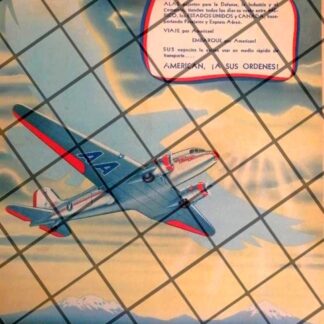 CARTEL RETRO AEROLINEAS AMERICAN AIRLINES DE MEXICO 1945 E2