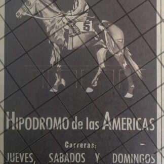 AFICHE RETRO HIPODROMO DE LAS AMERICAS 1944 E1