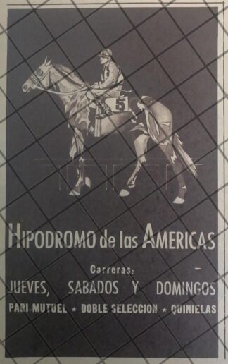 AFICHE RETRO HIPODROMO DE LAS AMERICAS 1944 E1