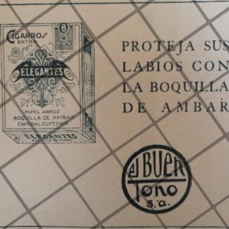 CARTEL PUBLICITARIO RETRO CIGARROS ELEGANTES EL BUEN TONO 1939 300