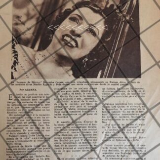 AFICHE ANTIGUO CANTANTE. MERCEDES CARAZA Y OTRAS NOTAS 1936