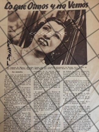 AFICHE ANTIGUO CANTANTE. MERCEDES CARAZA Y OTRAS NOTAS 1936