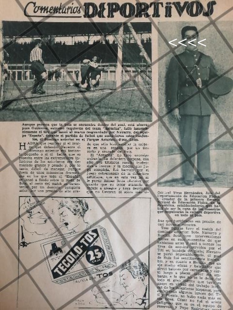 AFICHE RETRO GENERAL. TIRSO HERNADEZ GARCIA 1936 ETC