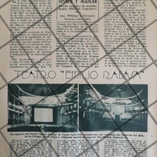AFICHE RETRO TEATRO EMILIO RABASA, CHIAPAS 1936 Y MAS