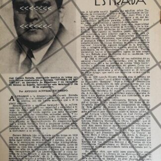 AFICHE VINTAGE MUERE EL ESCRITOR GENARO ESTRADA 1937