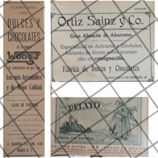 3 CARTELES PUBLICITARIOS ANTIGUOS CHOCOLATES 1912-1930